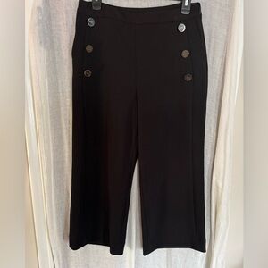 DKNY Black Cropped Wide Leg Dress Pants Sz 6 EUC